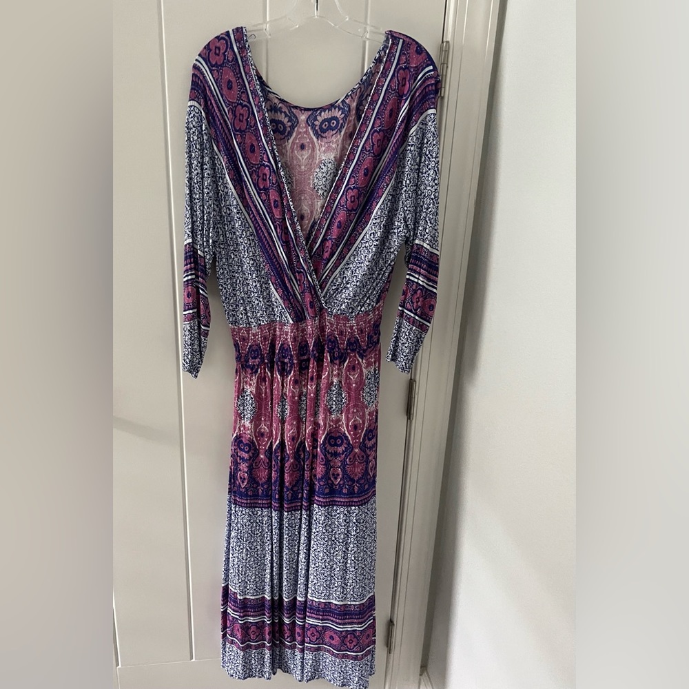 Fuchsia and blue Free People dress